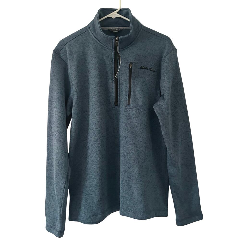 Eddie Bauer Sweater Fleece 1/4 Zip Mock Neck Classic Fit Pullover M Medium New